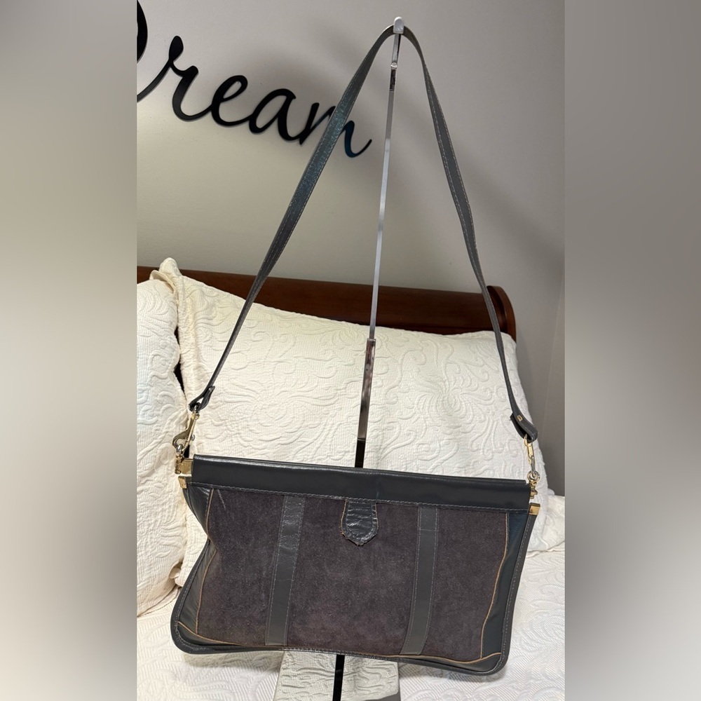 Vintage TEEK-ORR Elegant Gray Crossbody Bag